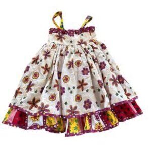 Jelly the Pug Girls Floral Cotton Dress • 3T • Boho Sun Dress 20